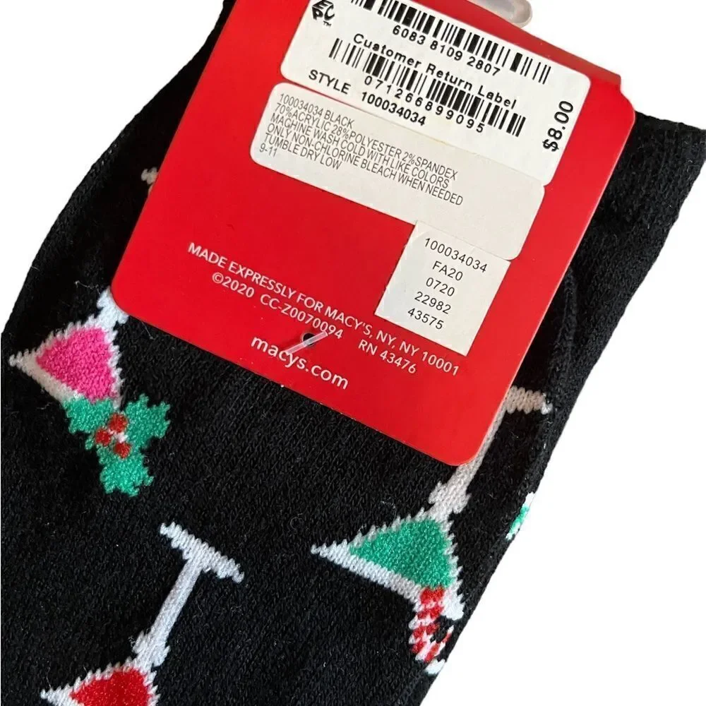 🍑 NEW Martini Socks, 5 for $12